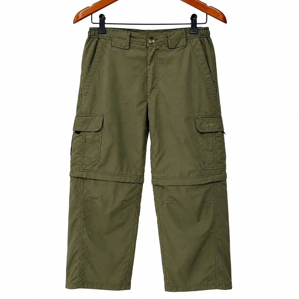 American Outback Womens Convertible Cargo Pants Olive Green Hiking Zip Off Small